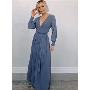 Lydia Slate Blue Maxi Dress